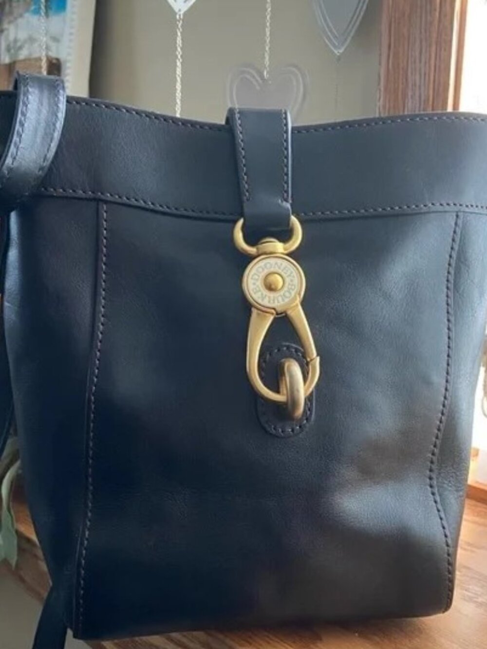 Dooney & Bourke Sadie Feed Bag/ Natural Florentine Leather cross-body Purse